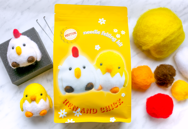 Easter Hen and Chick Needle Felting Kit