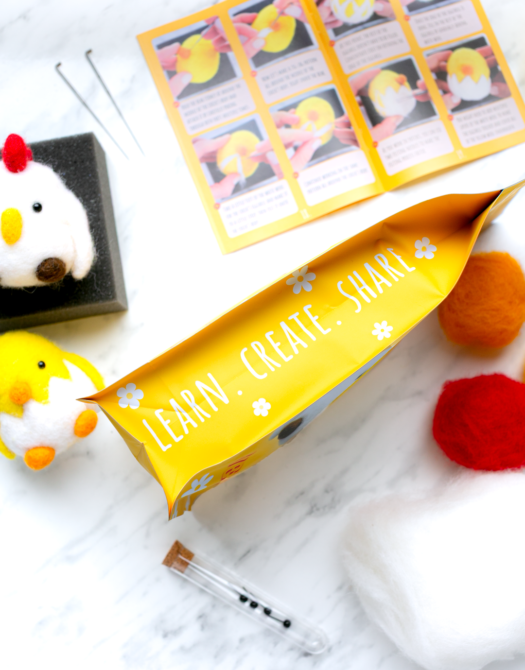Easter Hen and Chick Needle Felting Kit