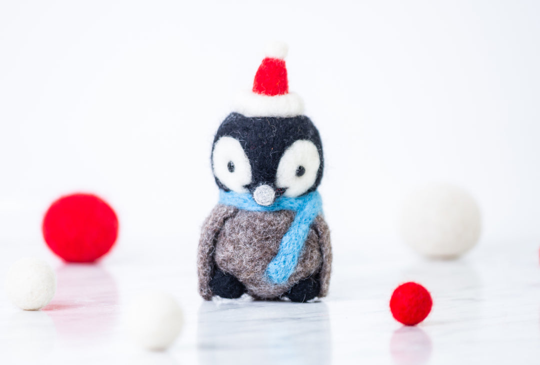 Needle felted penguin