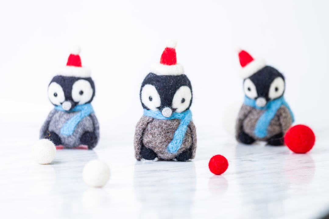 Needle felted penguin