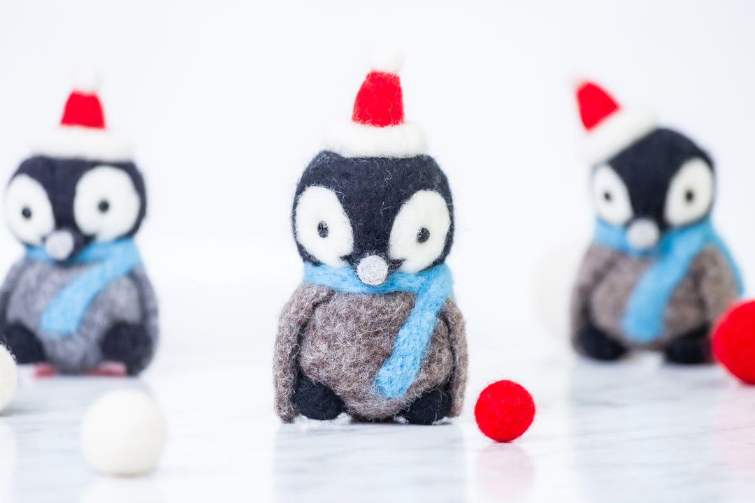 Needle felted penguin