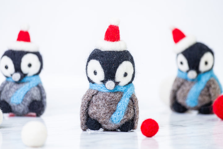 Needle felted penguin