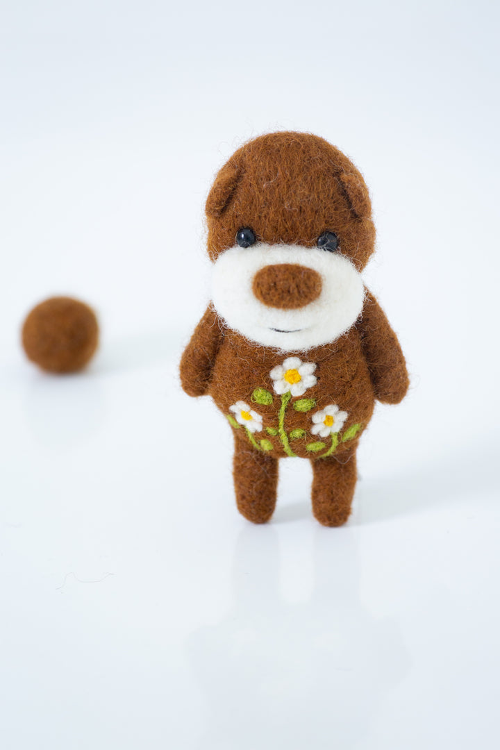Needle Felted Brown Bear
