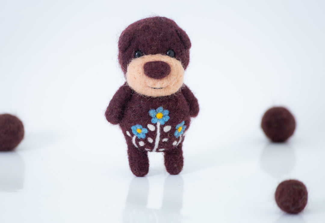 Needle Felted Brown Bear