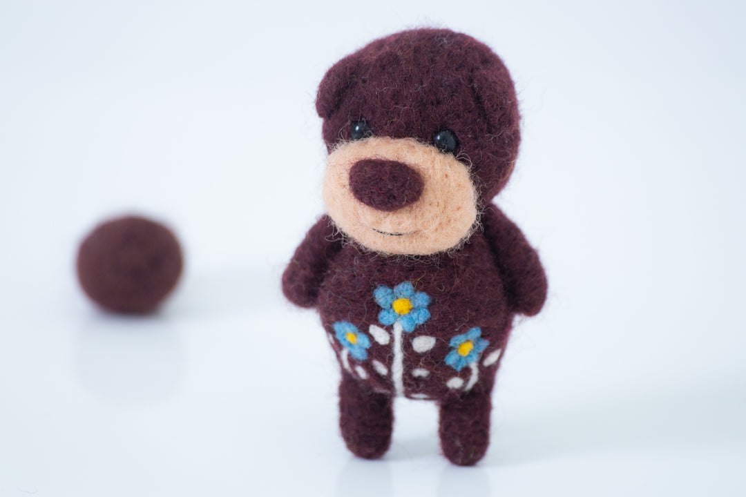 Needle Felted Brown Bear