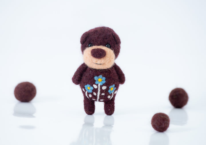 Needle Felted Brown Bear