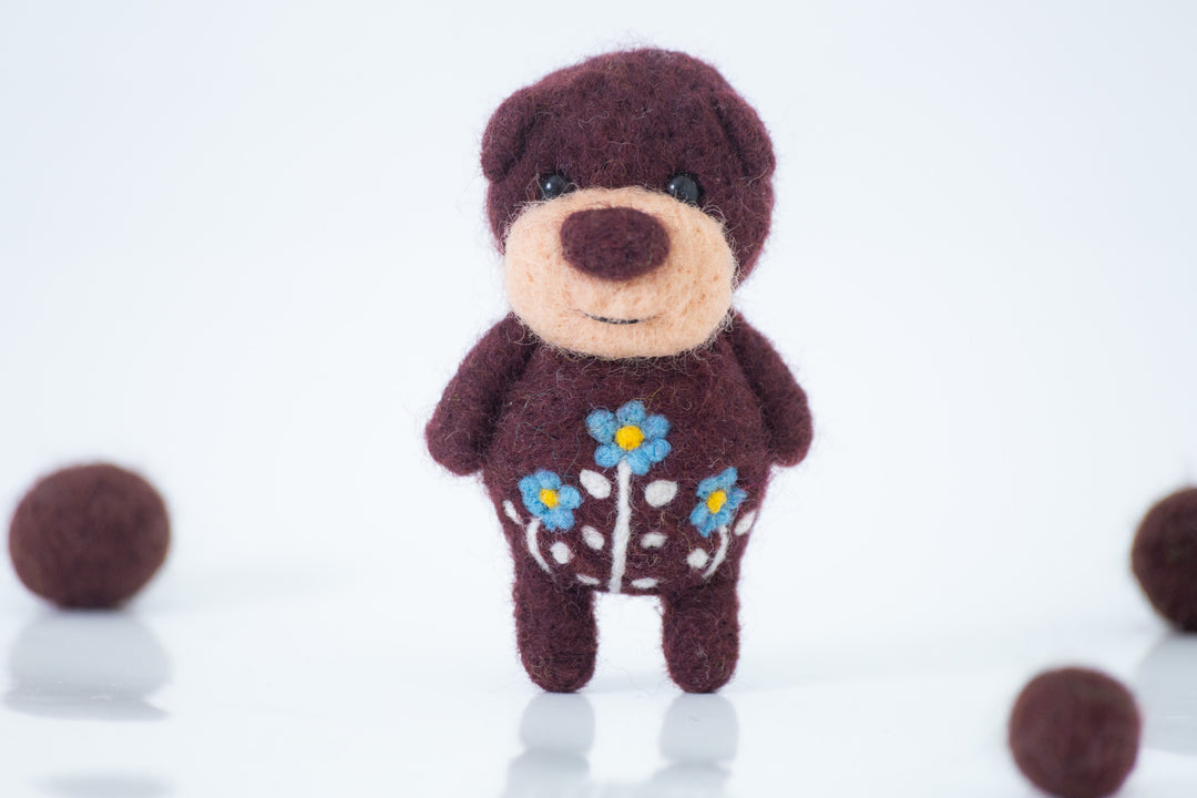 Needle Felted Brown Bear
