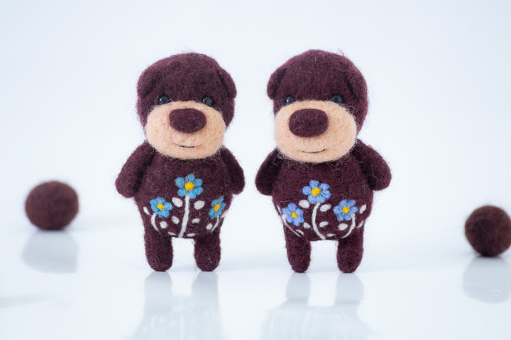 Needle Felted Brown Bear
