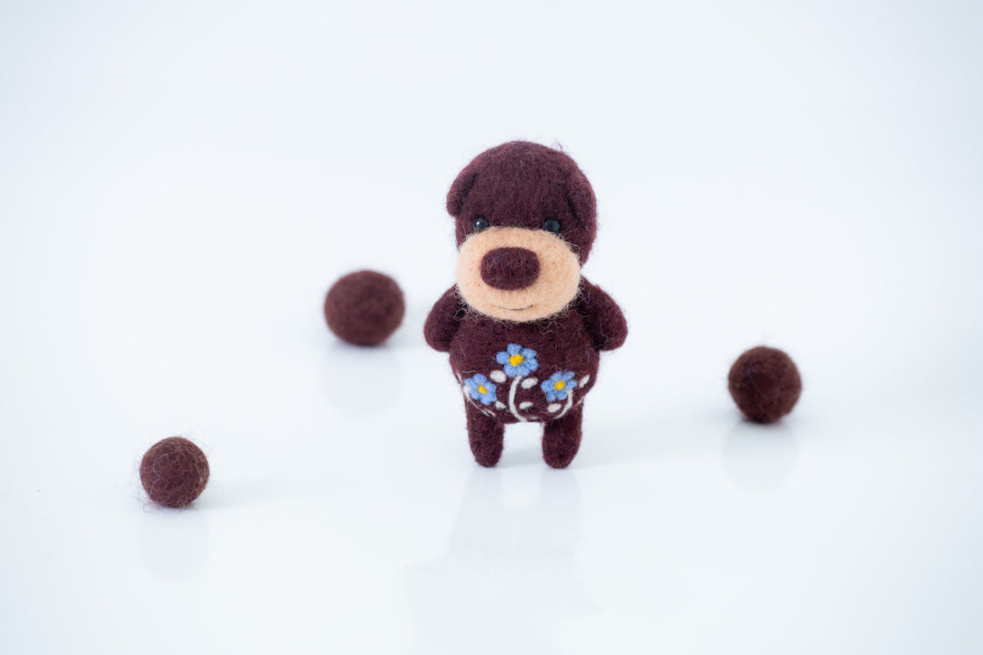 Needle Felted Brown Bear