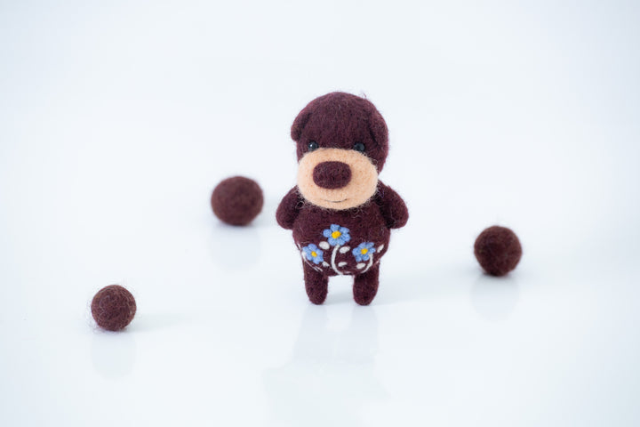 Needle Felted Brown Bear