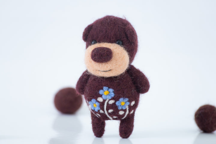Needle Felted Brown Bear