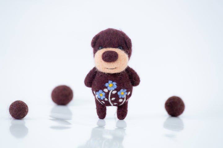 Needle Felted Brown Bear