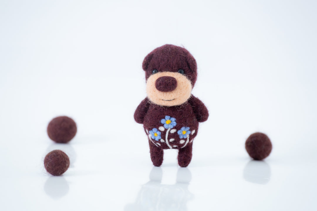 Needle Felted Brown Bear