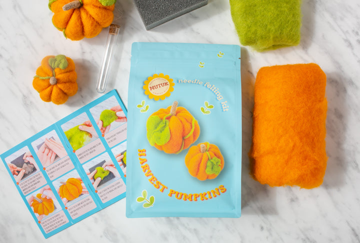 Orange Pumpkins Felting Kit