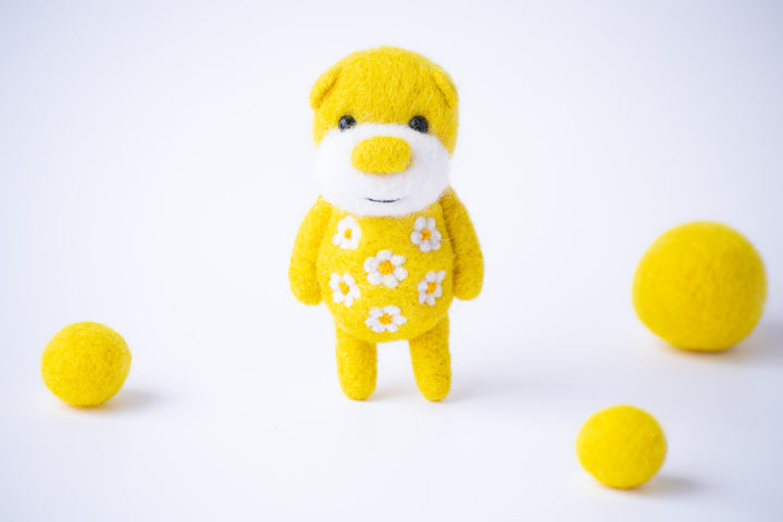 Needle Felted Flower Bear