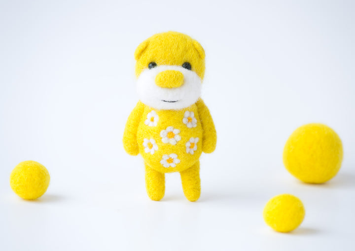 Needle Felted Flower Bear