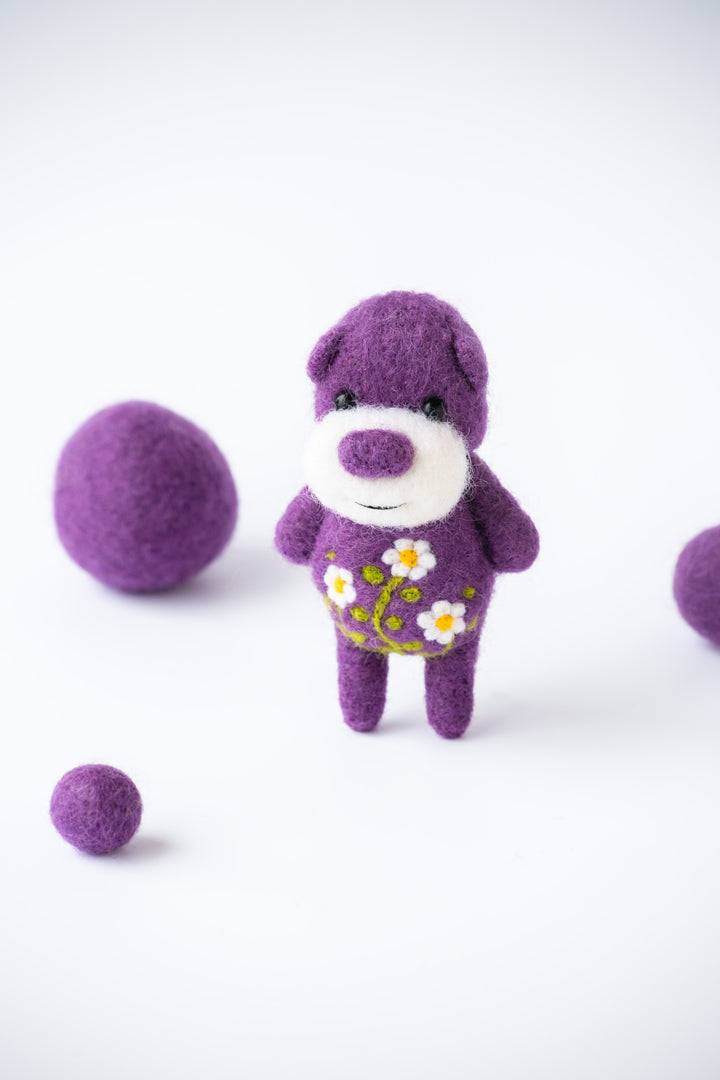 Needle Felted Blossom Bear