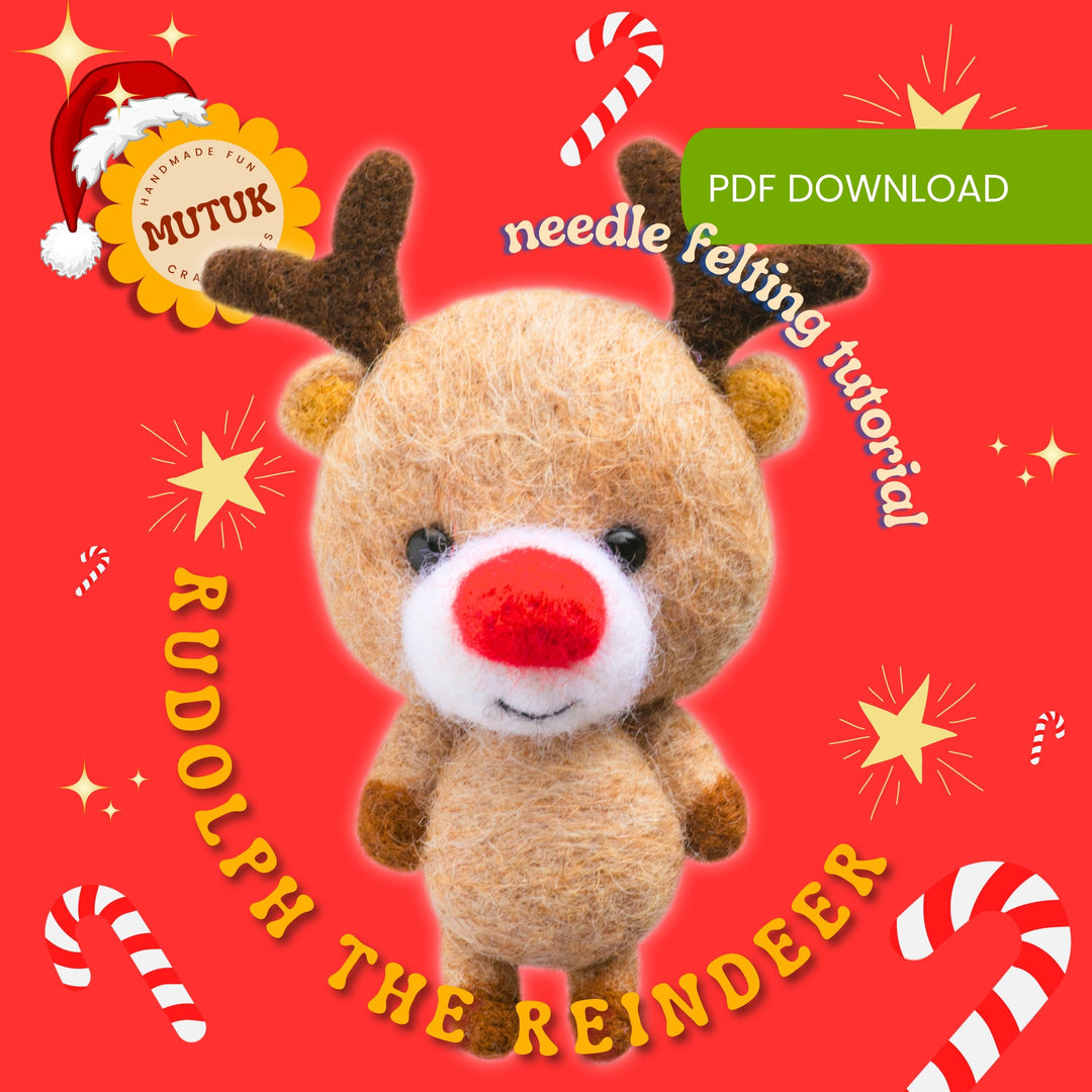 Needle Felted Christmas Reindeer Tutorial - Digital Instructions - PDF Download