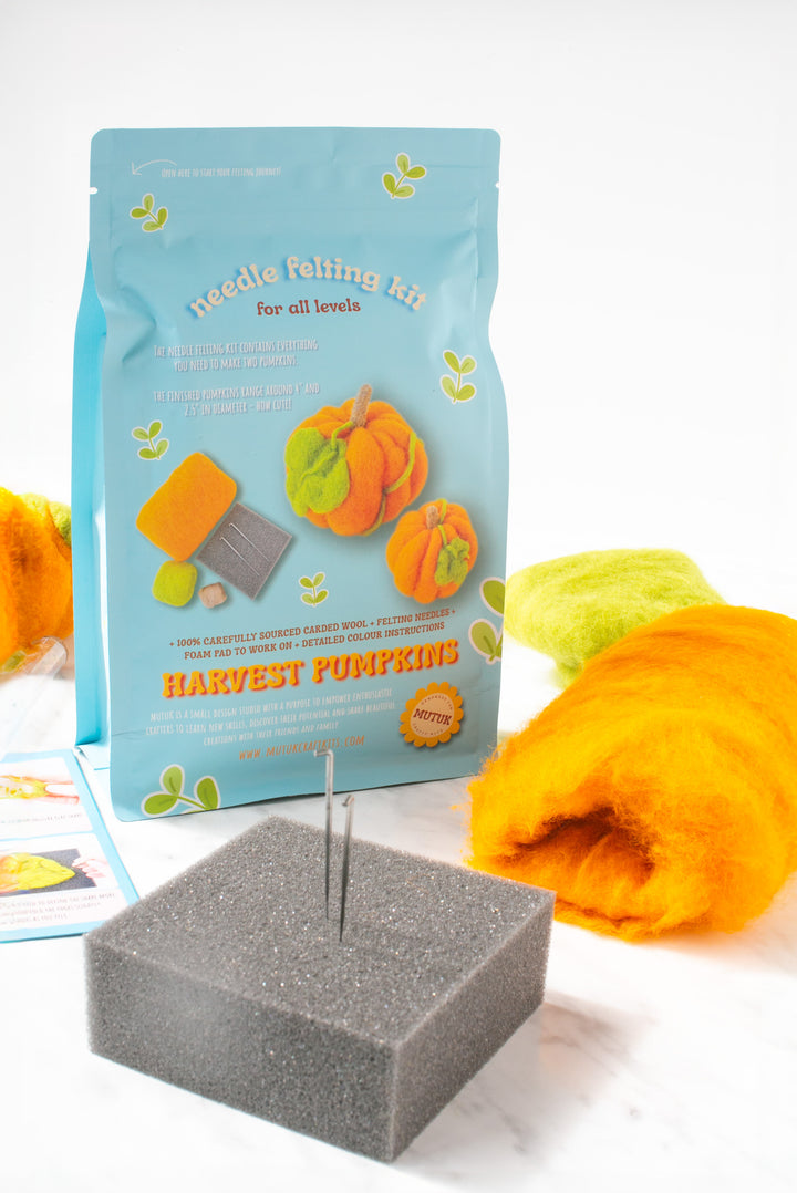 Orange Pumpkins Felting Kit