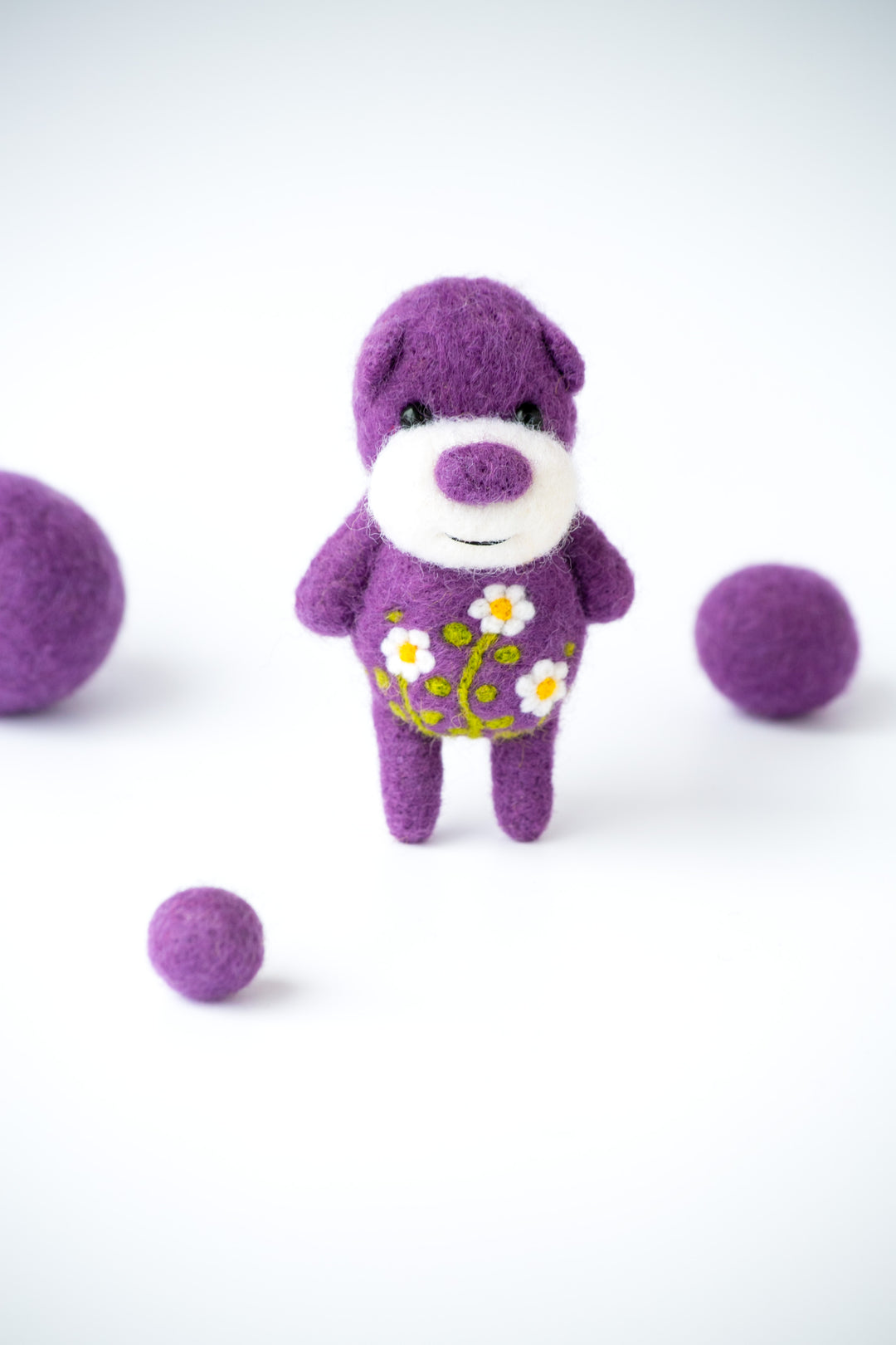 Needle Felted Blossom Bear