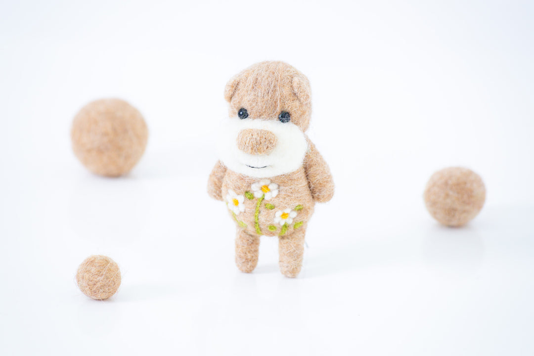 Needle Felted Brown Bear