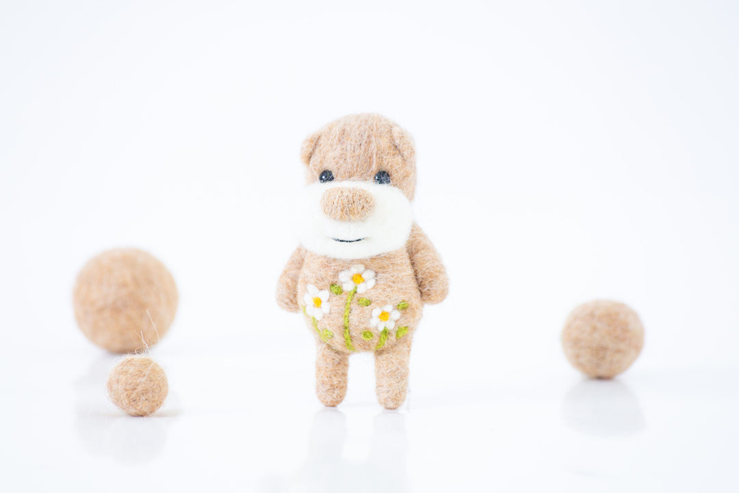 Needle Felted Brown Bear
