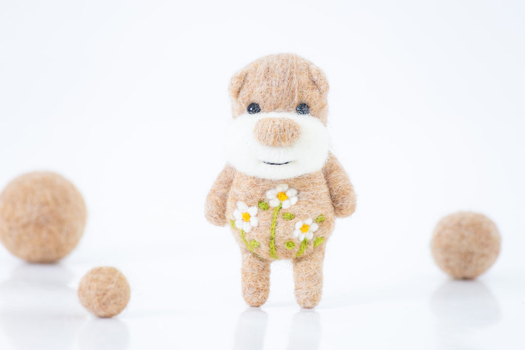 Needle Felted Brown Bear