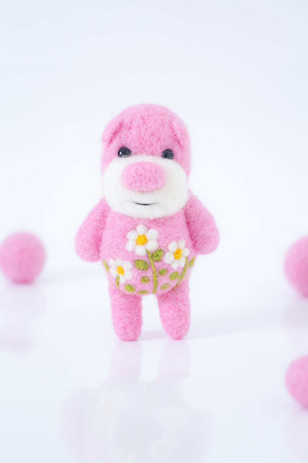 Needle Felted Pink Bear