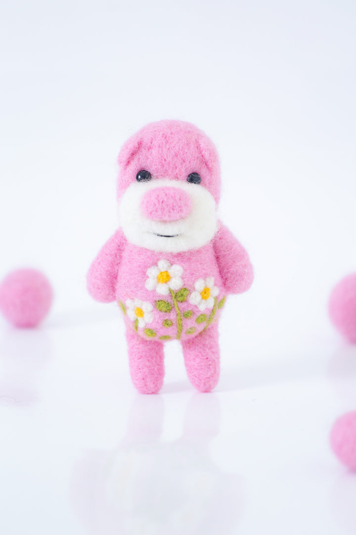 Needle Felted Pink Bear