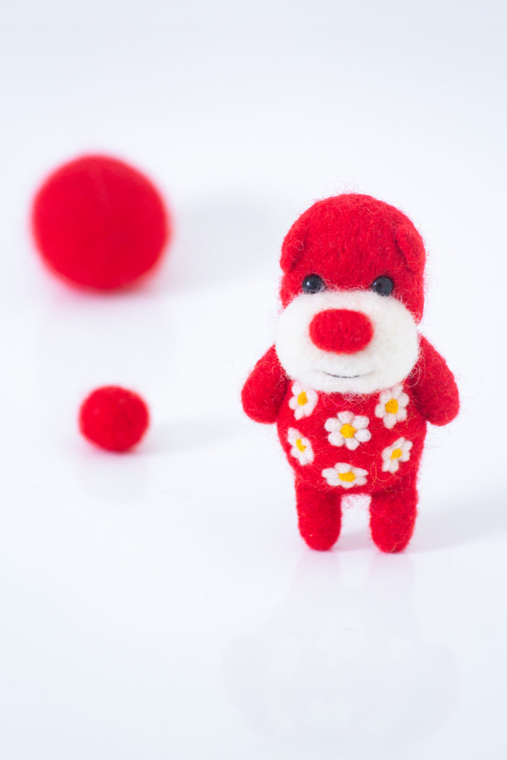 Needle Felted Red Bear