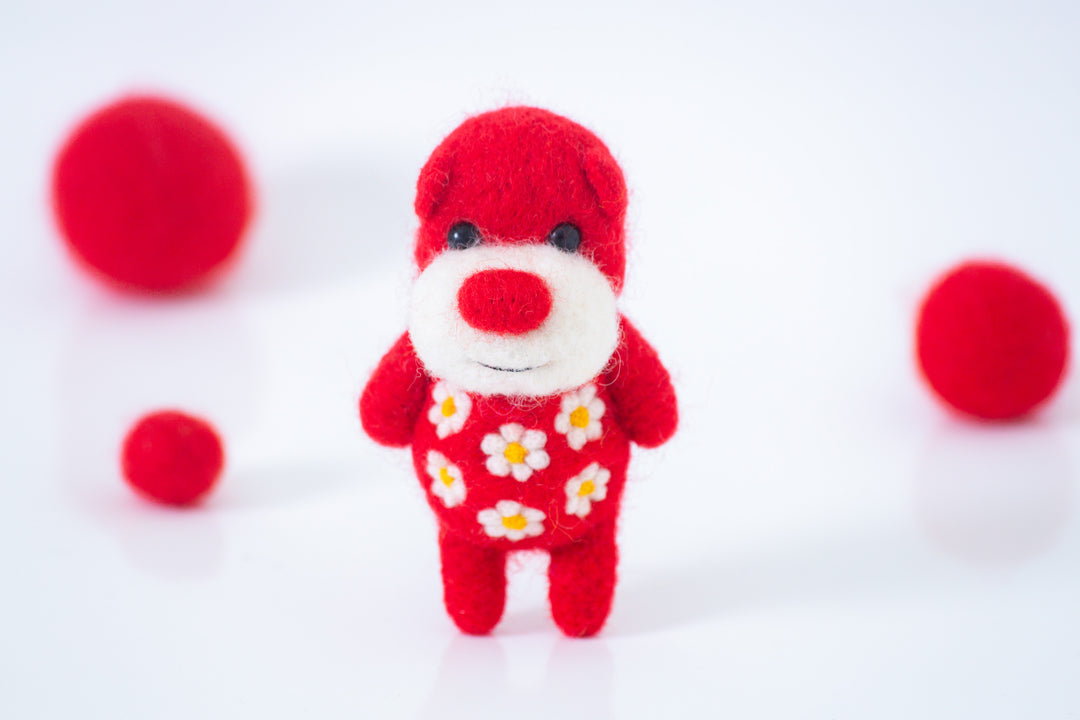 Needle Felted Red Bear