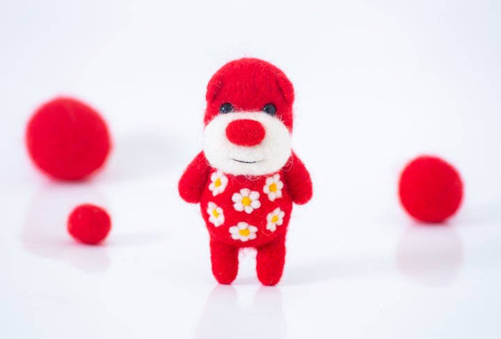 Needle Felted Red Bear