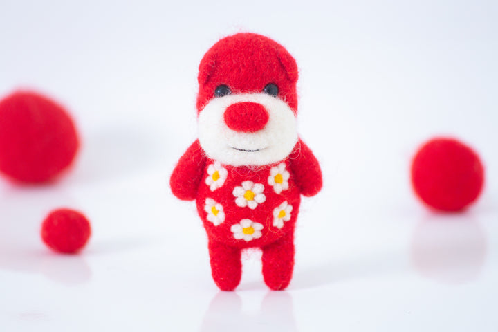 Needle Felted Red Bear