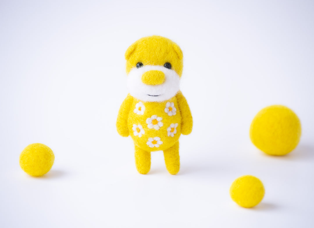 Needle Felted Flower Bear