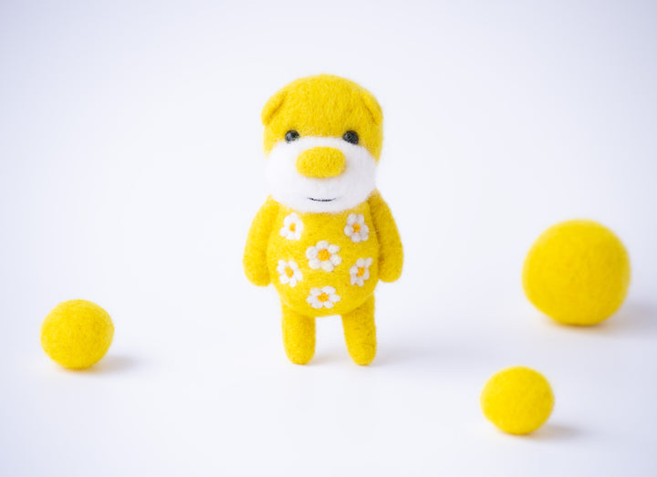 Needle Felted Flower Bear