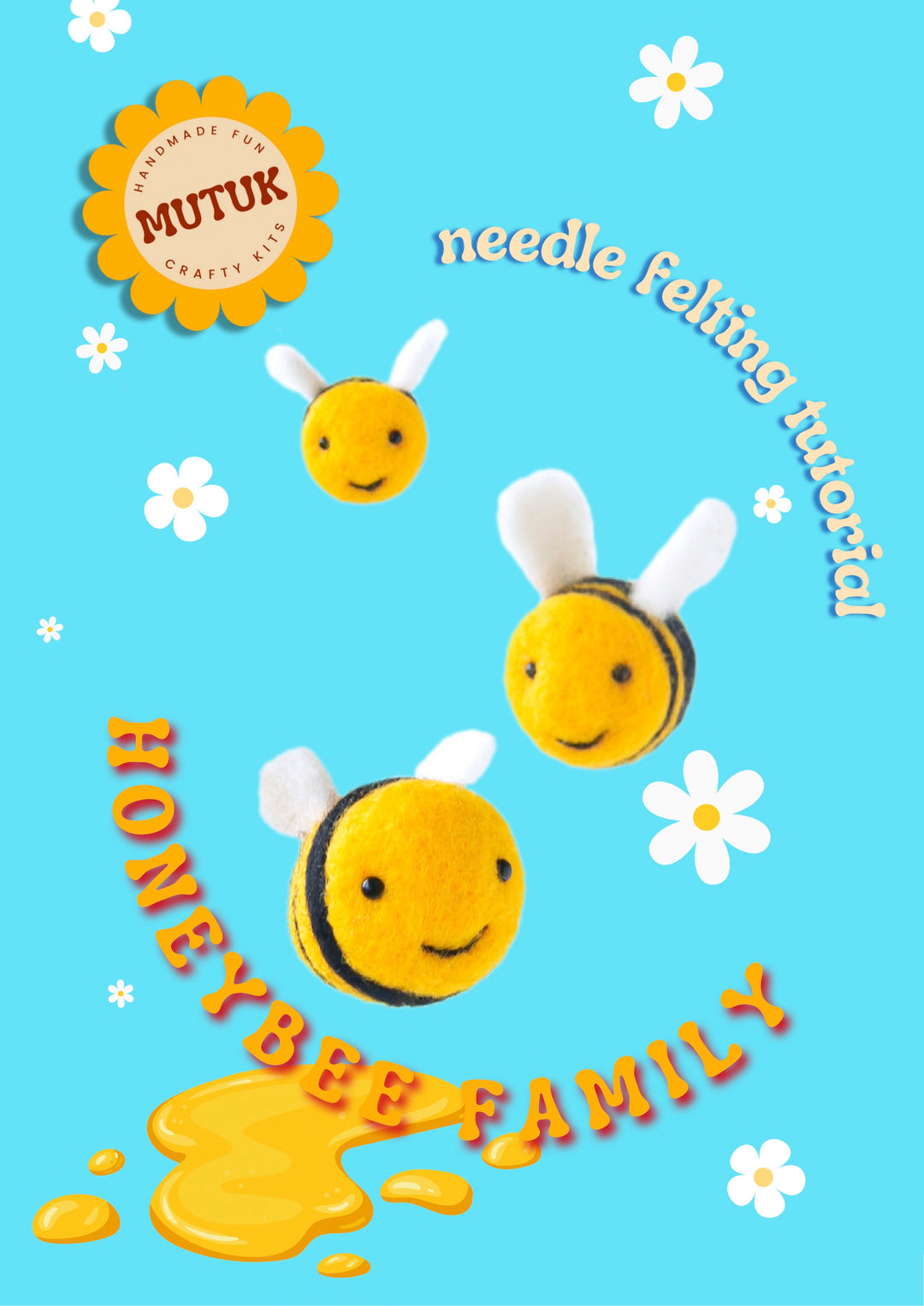 Needle Felted Honey Bee Tutorial - Digital Instructions - PDF Download