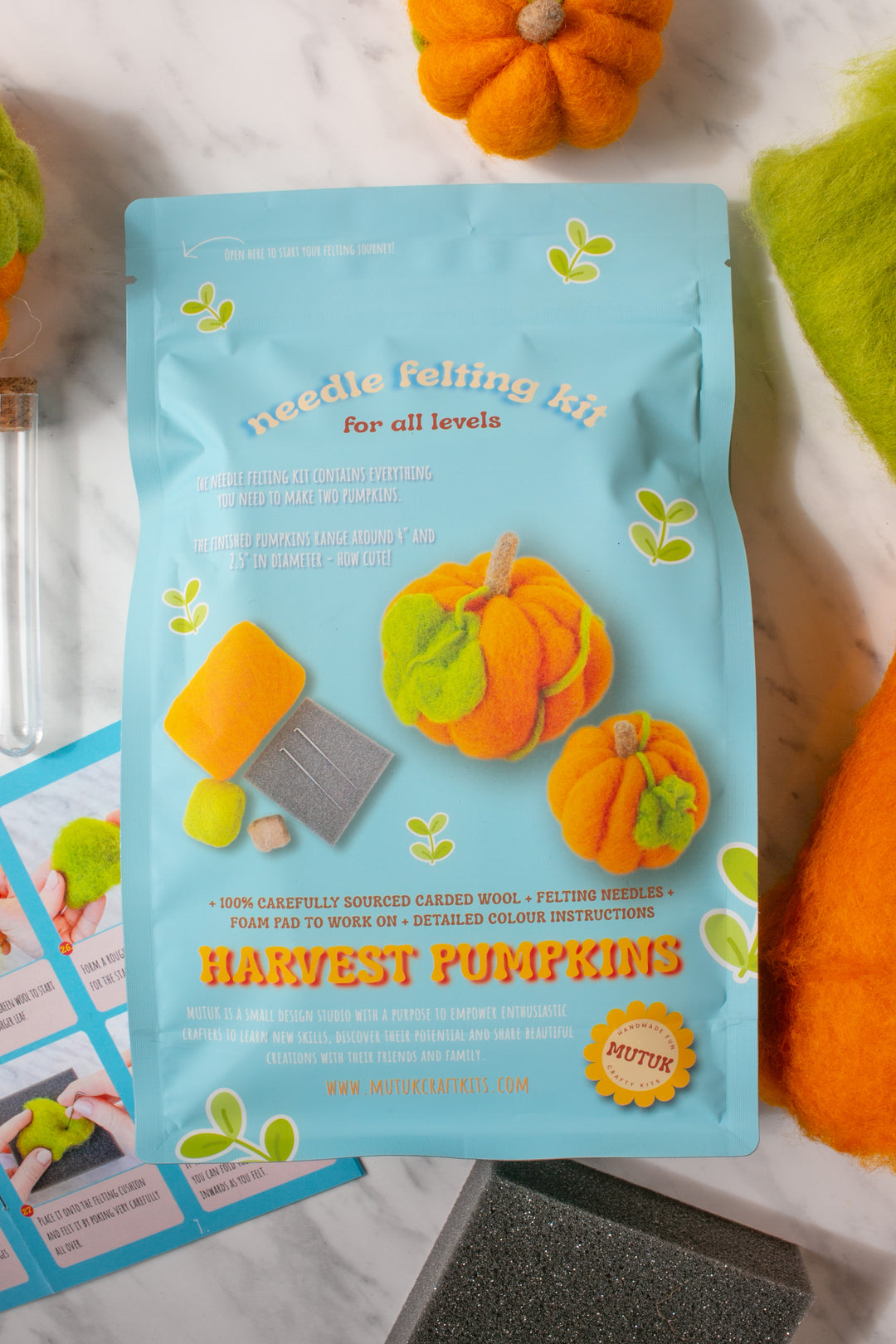 Orange Pumpkins Felting Kit