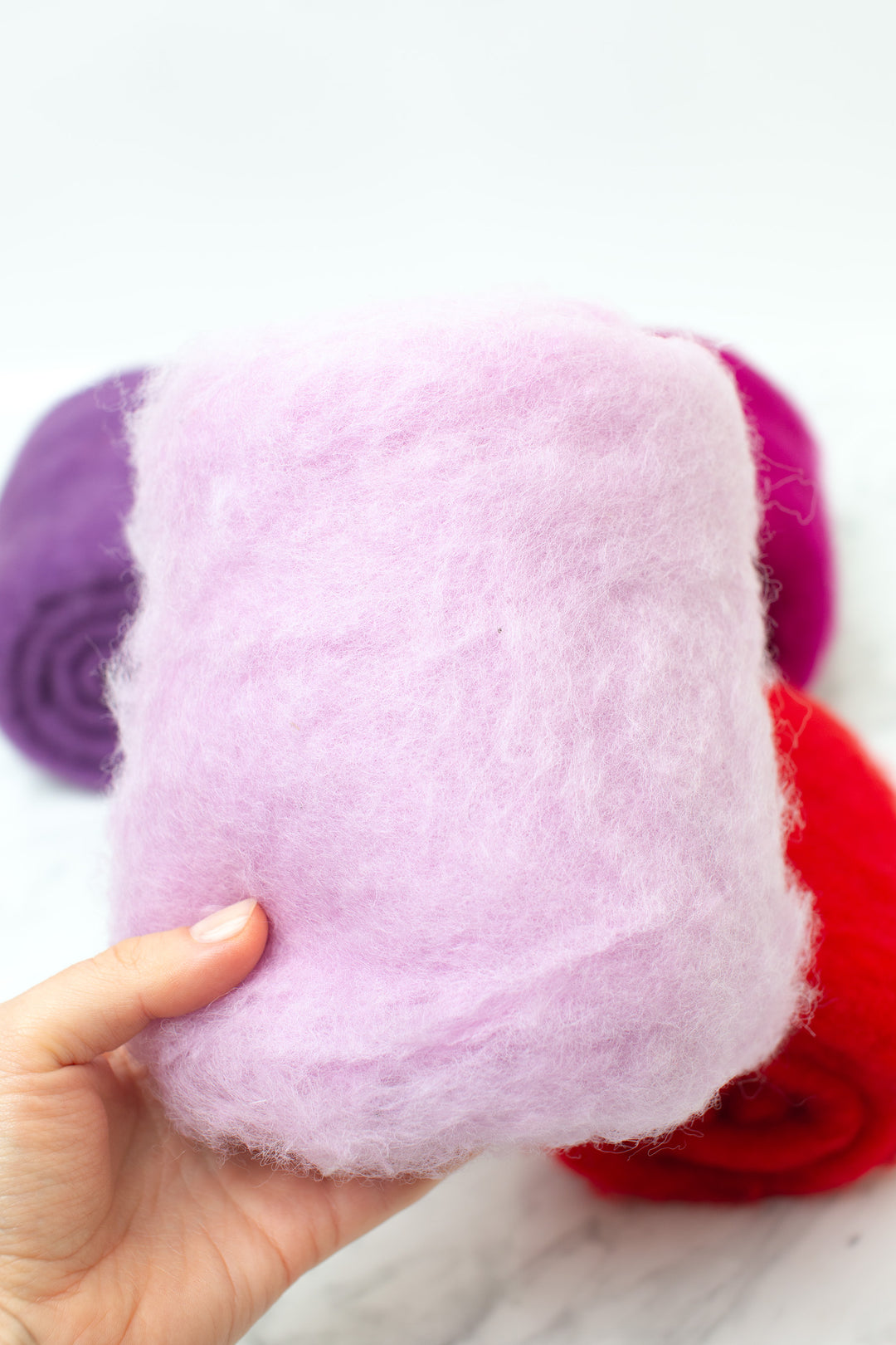 Pink Carded Merino Wool