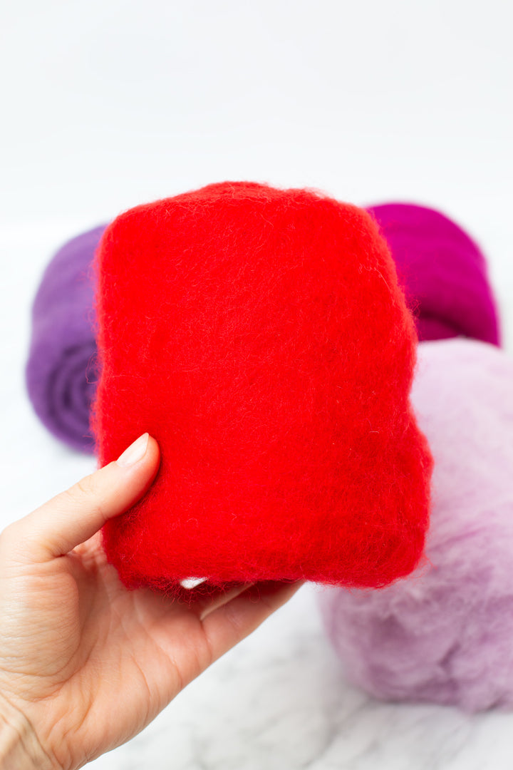 Red Carded Merino Wool