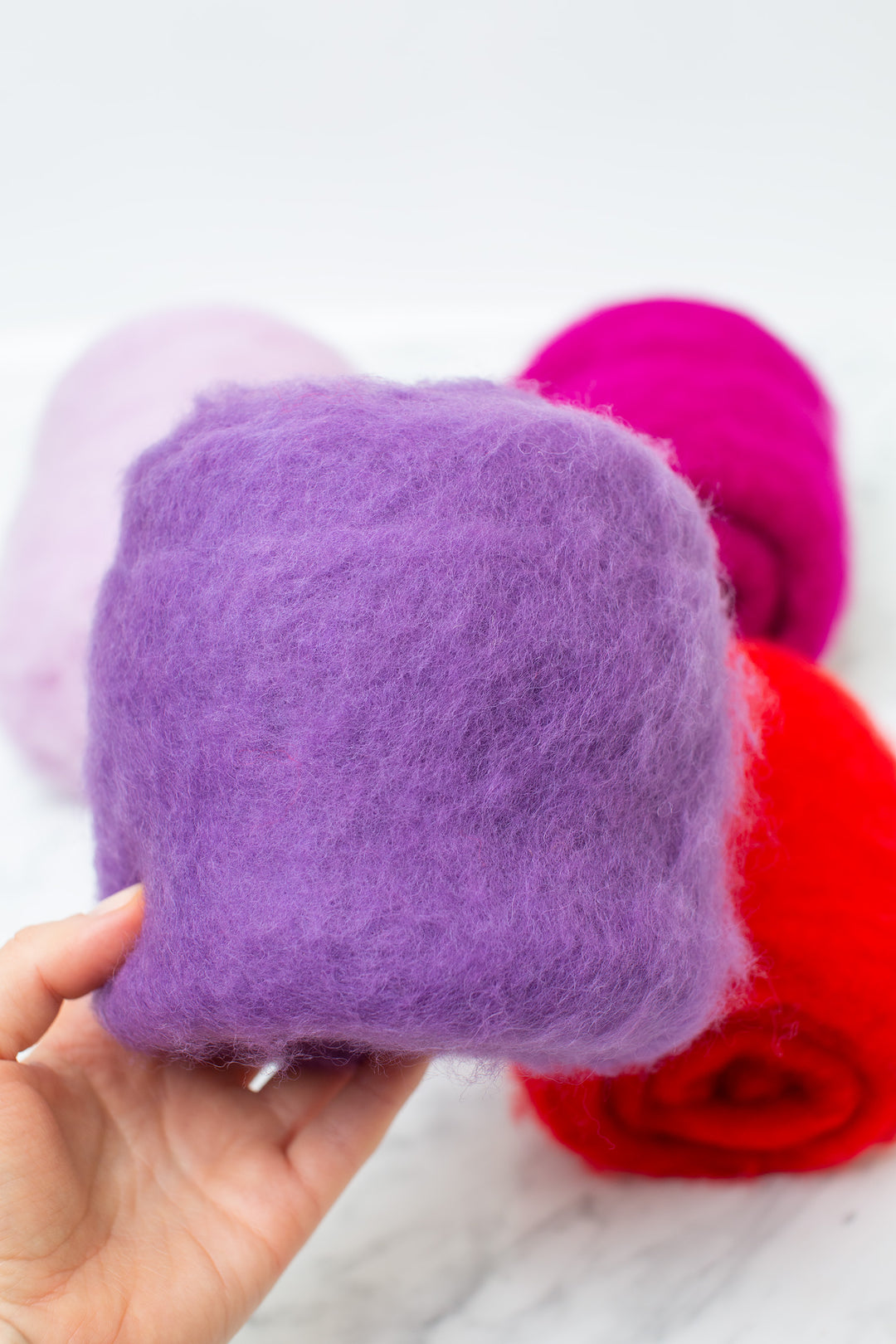 Purple Carded Merino Wool