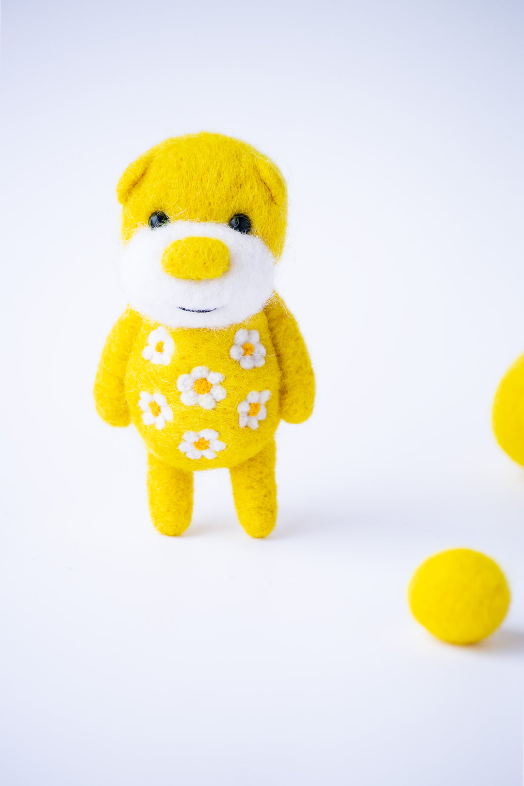 Needle Felted Flower Bear